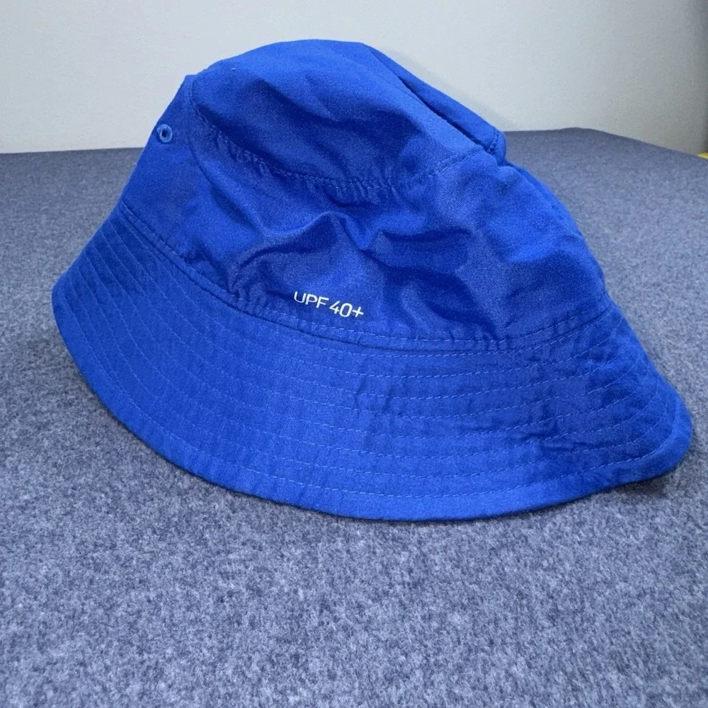 Nike Infant Boy Sun Hat UPF 40+ Blue With Logo Bucket Hat Chin Straps Newborn
